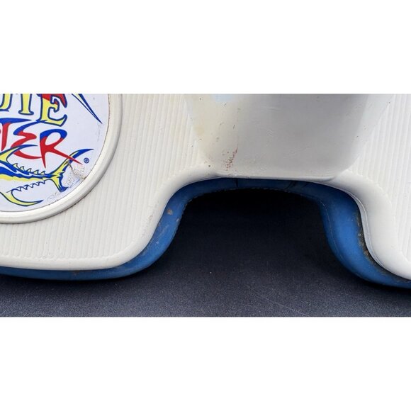 Vtg Braid Fishing Belt Rod Holder Adjustable Fighting Waist Belt Padded White - Picture 9 of 14